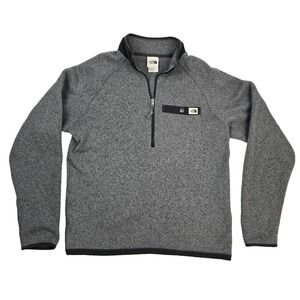 The North Face Sweater Mens S Gray Fleece Quarter Zip Long Sleeve Pullover